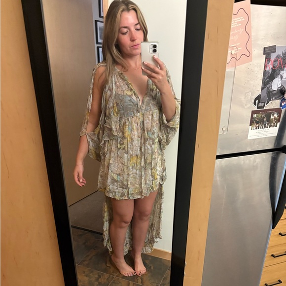 Zara | Boho High Low Floral Dress | Sheer Chiffon | Size S - Picture 1 of 5